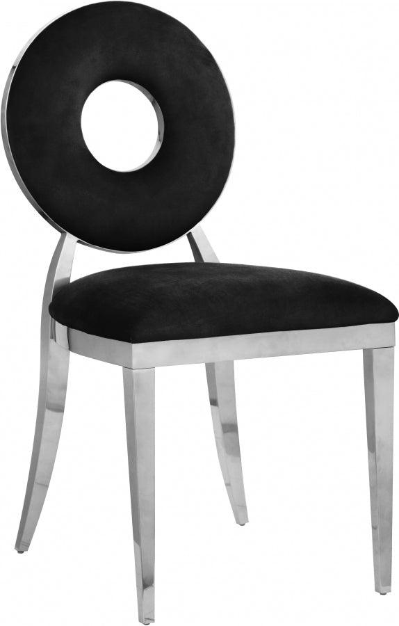 Carousel Velvet Dining Chair Set Of 2 In Black - 859Black-C - ATL FURNITURE