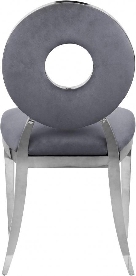 Carousel Velvet Dining Chair Set Of 2 In Grey - 859Grey-C - ATL FURNITURE