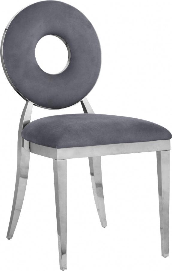 Carousel Velvet Dining Chair Set Of 2 In Grey - 859Grey-C - ATL FURNITURE