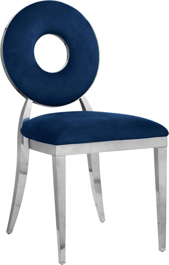 Carousel Velvet Dining Chair Set Of 2 In Navy - 859Navy-C - ATL FURNITURE