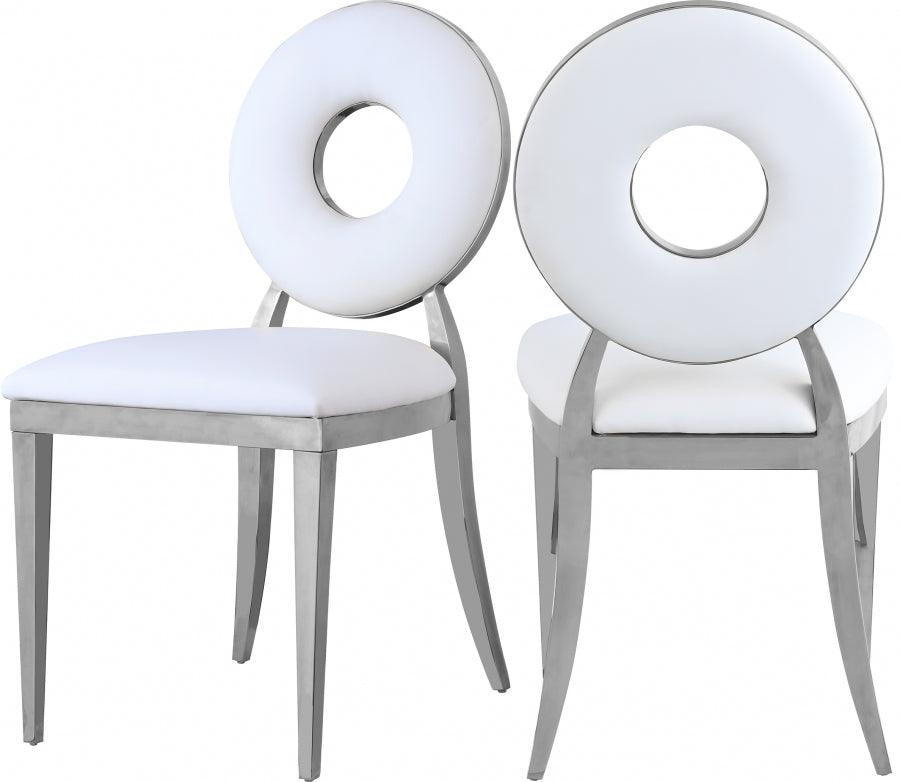 Carousel Faux Leather Dining Chair Set Of 2 In White - 859White-C - ATL FURNITURE