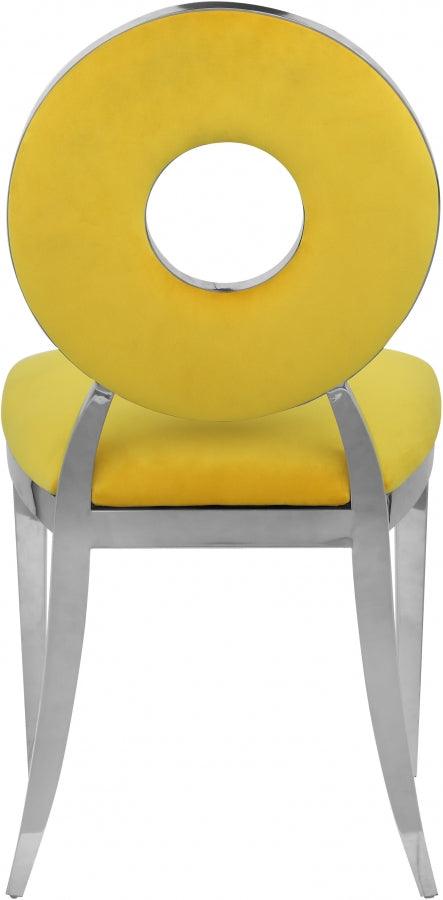 Carousel Velvet Dining Chair Set Of 2 In Yellow - 859Yellow-C - ATL FURNITURE