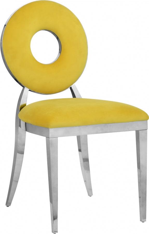 Carousel Velvet Dining Chair Set Of 2 In Yellow - 859Yellow-C - ATL FURNITURE