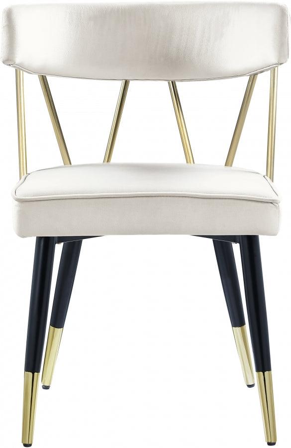 Meridian Furniture - Rheingold Velvet Dining Chair Set Of 2 In Cream - 854Cream-C - ATL FURNITURE