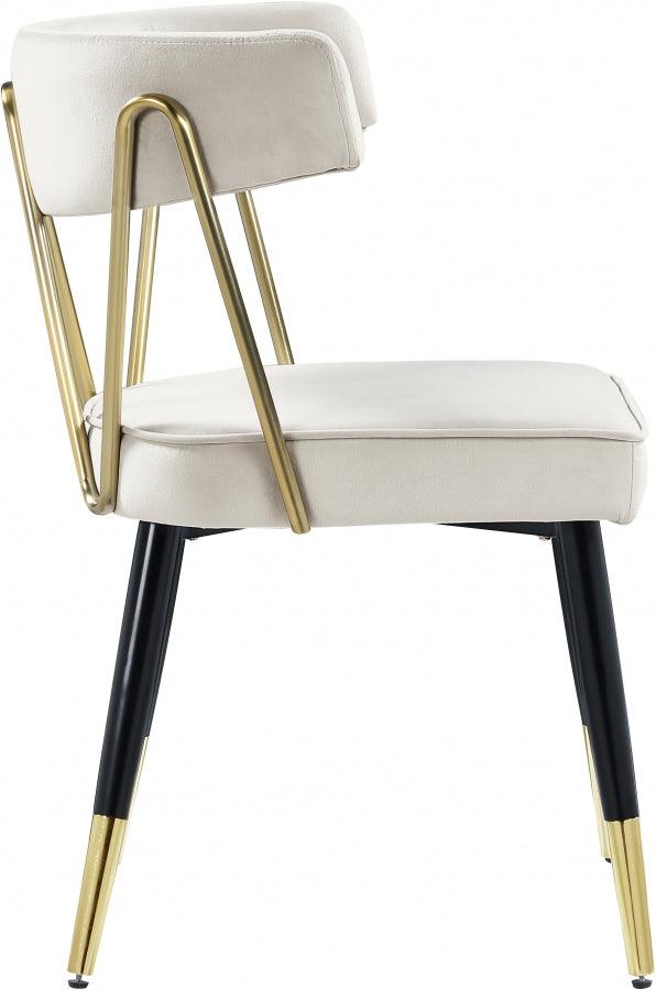 Meridian Furniture - Rheingold Velvet Dining Chair Set Of 2 In Cream - 854Cream-C - ATL FURNITURE