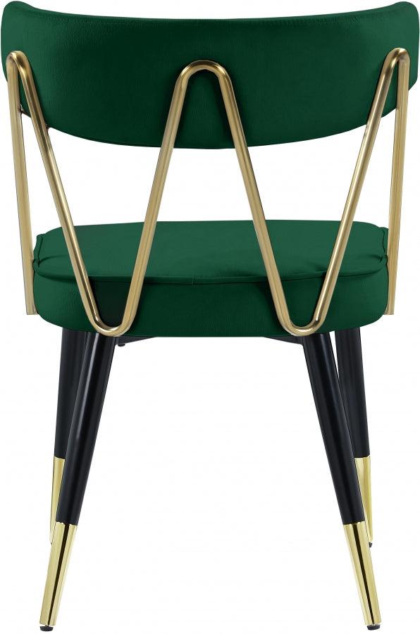 Meridian Furniture - Rheingold Velvet Dining Chair Set Of 2 In Green - 854Green-C - ATL FURNITURE