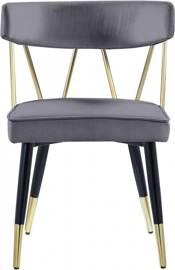 Meridian Furniture - Rheingold Velvet Dining Chair Set Of 2 In Grey - 854Grey-C - ATL FURNITURE