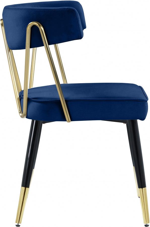 Meridian Furniture - Rheingold Velvet Dining Chair Set Of 2 In Navy - 854Navy-C - ATL FURNITURE