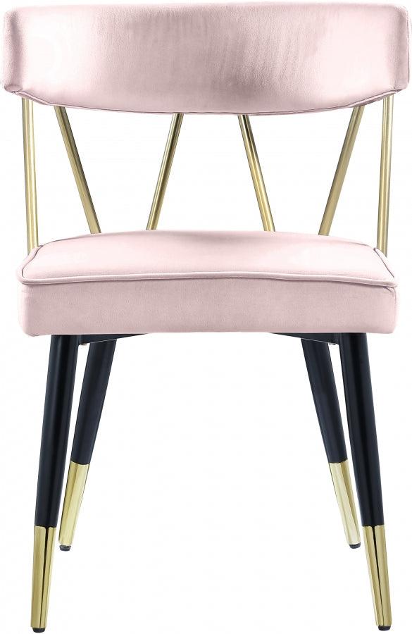 Meridian Furniture - Rheingold Velvet Dining Chair Set Of 2 In Pink - 854Pink-C - ATL FURNITURE