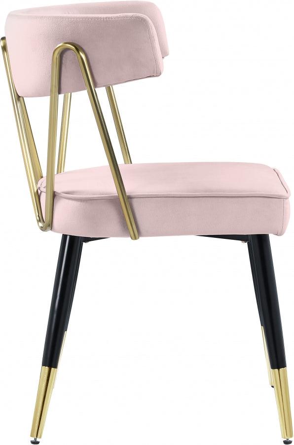 Meridian Furniture - Rheingold Velvet Dining Chair Set Of 2 In Pink - 854Pink-C - ATL FURNITURE