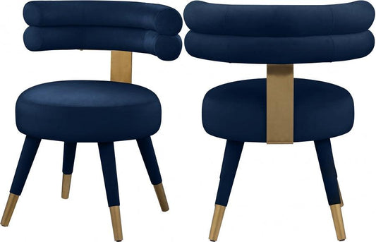 Meridian Furniture - Fitzroy Dining Chair Set Of 2 In Navy - 747Navy-C - ATL FURNITURE