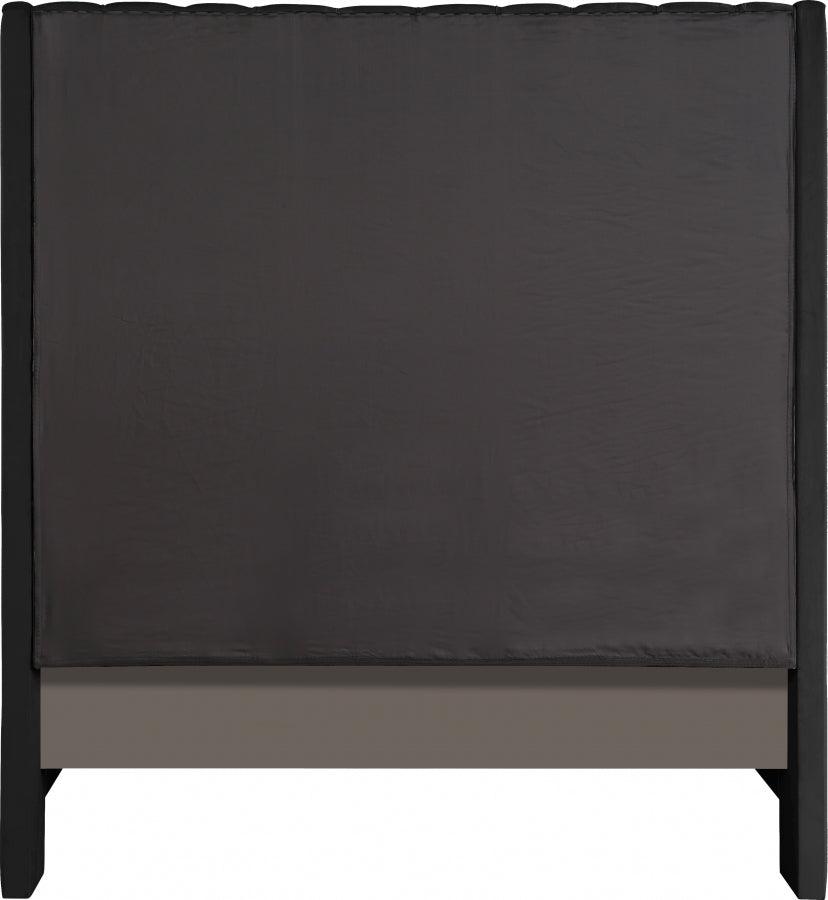 Fritz Velvet Queen Bed In Black - Fritzblack-Q - ATL FURNITURE