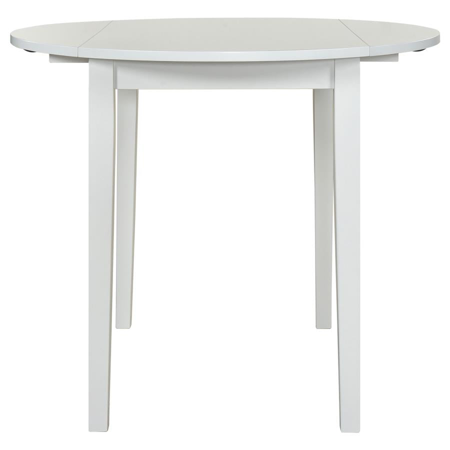 Bucknell 3-Piece Round Drop Leaf Dining Table Set White