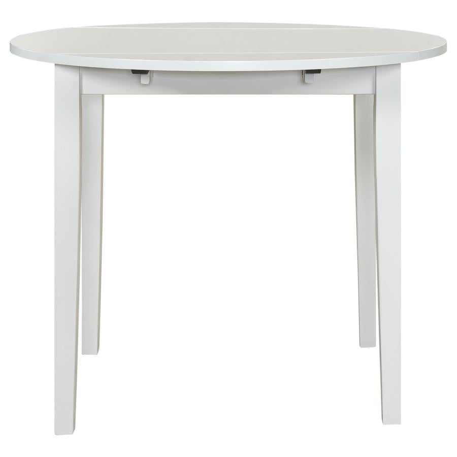 Bucknell 3-Piece Round Drop Leaf Dining Table Set White