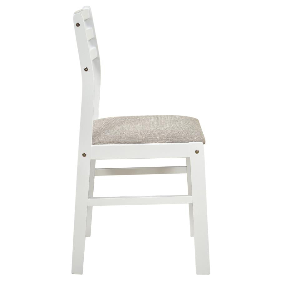 Bucknell 3-Piece Round Drop Leaf Dining Table Set White