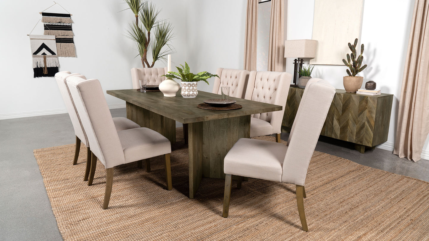 Tyler Rectangular Double V-Leg Dining Table Mango Brown