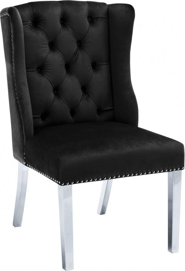 Meridian Furniture - Suri Velvet Dining Chair Set Of 2 In Black - 809Black-C - ATL FURNITURE