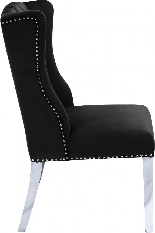 Meridian Furniture - Suri Velvet Dining Chair Set Of 2 In Black - 809Black-C - ATL FURNITURE