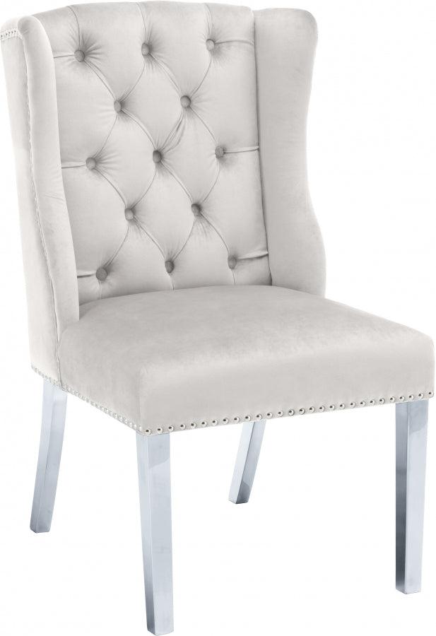 Meridian Furniture - Suri Velvet Dining Chair Set Of 2 In Cream - 809Cream-C - ATL FURNITURE