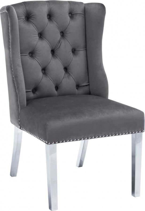 Meridian Furniture - Suri Velvet Dining Chair Set Of 2 In Grey - 809Grey-C - ATL FURNITURE