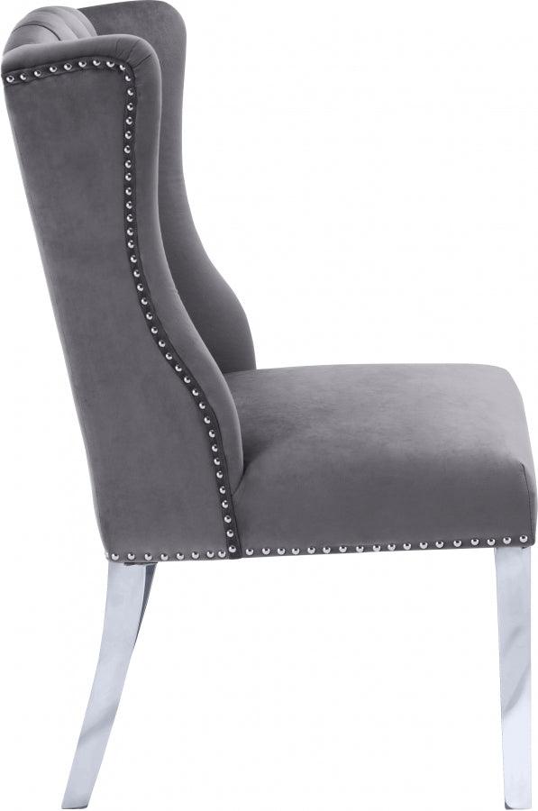 Meridian Furniture - Suri Velvet Dining Chair Set Of 2 In Grey - 809Grey-C - ATL FURNITURE