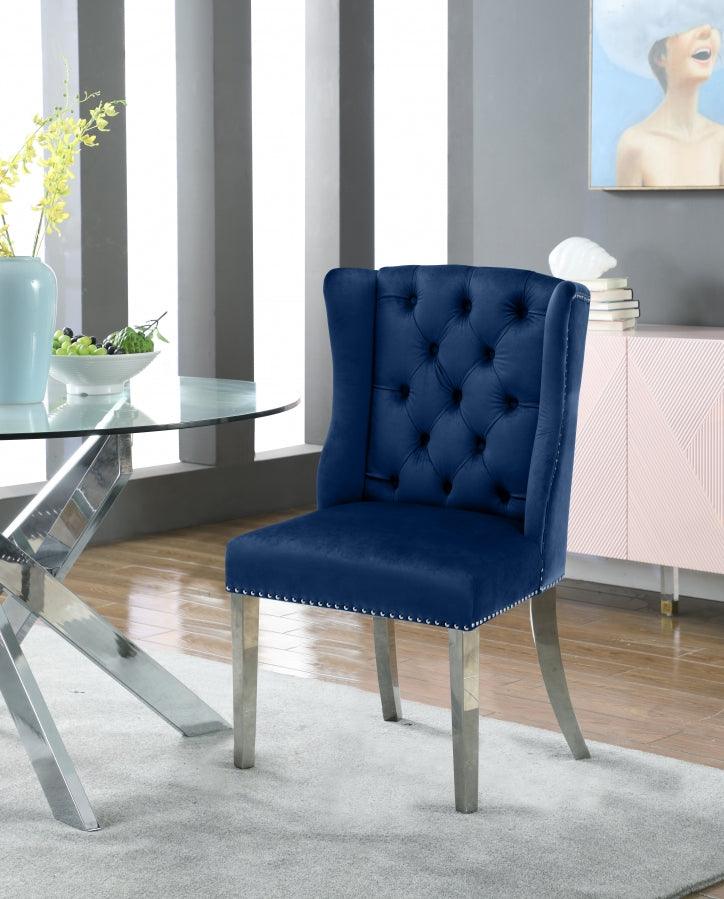 Meridian Furniture - Suri Velvet Dining Chair Set Of 2 In Navy - 809Navy-C - ATL FURNITURE