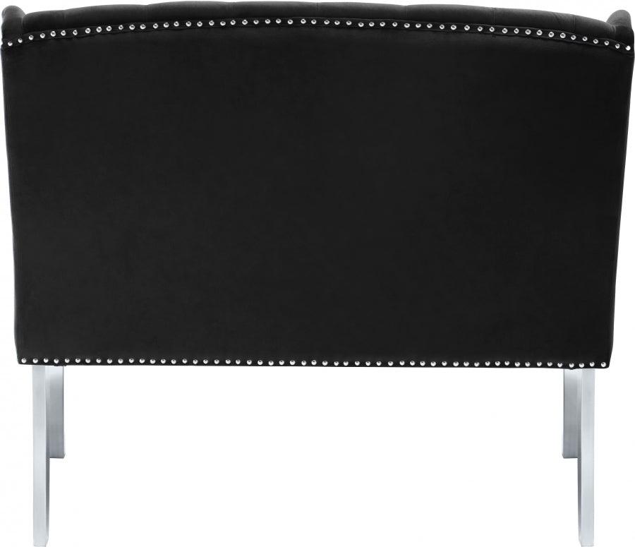 Meridian Furniture - Suri Velvet Settee Bench In Black - 810Black - ATL FURNITURE