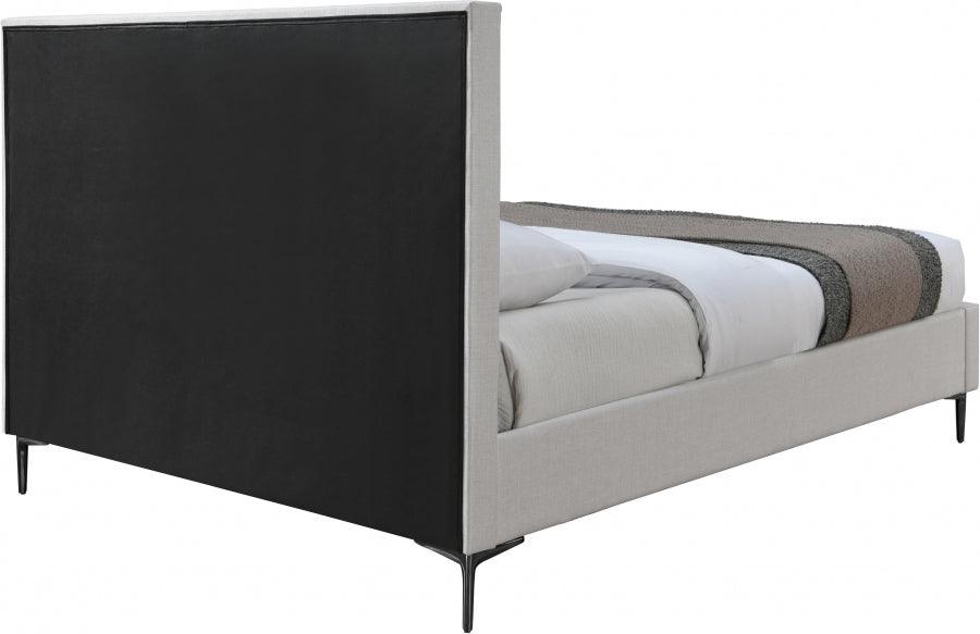 Hunter King Linen Bed In Cream - Huntercream-K - ATL FURNITURE