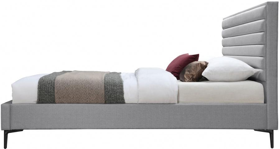 Hunter King Linen Bed In Grey - Huntergrey-K - ATL FURNITURE