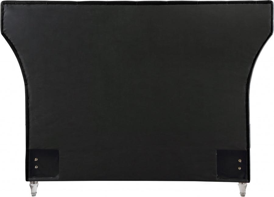 Kira Velvet Queen Bed In Black - Kirablack-Q - ATL FURNITURE