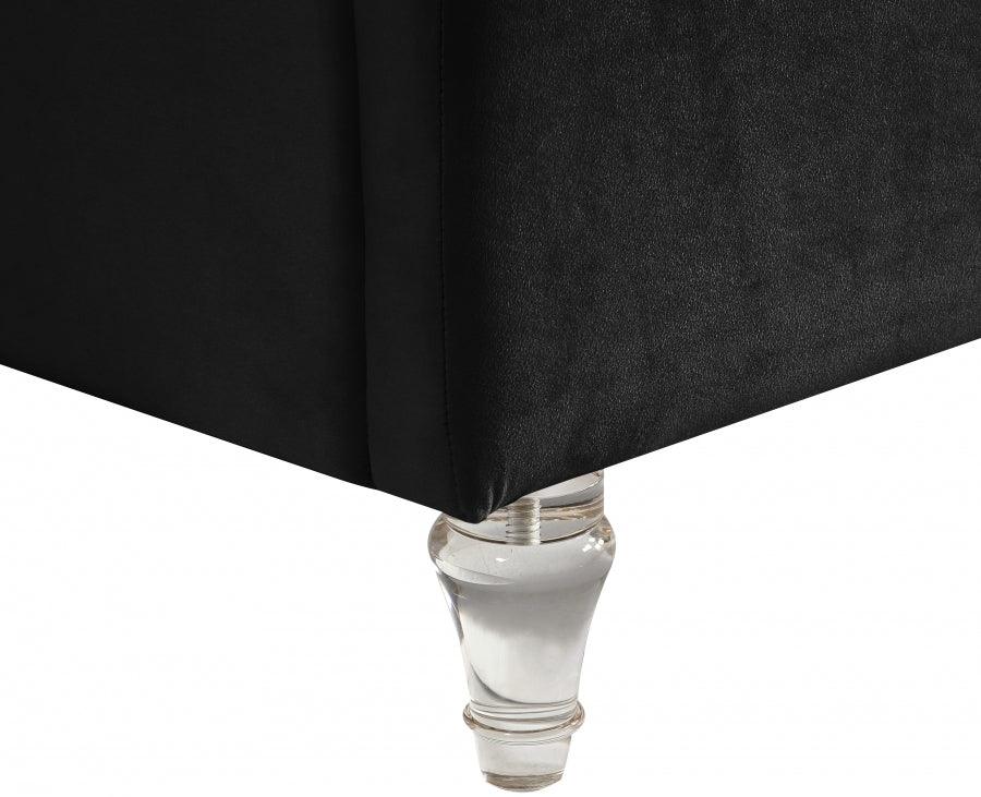 Kira Velvet Queen Bed In Black - Kirablack-Q - ATL FURNITURE