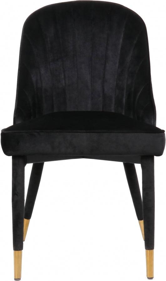 Belle Velvet Dining Chair Set Of 2 In Black - 811Black-C - ATL FURNITURE