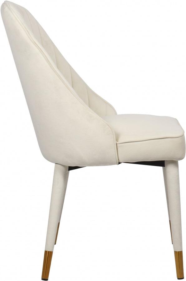 Belle Velvet Dining Chair Set Of 2 In Cream - 811Cream-C - ATL FURNITURE