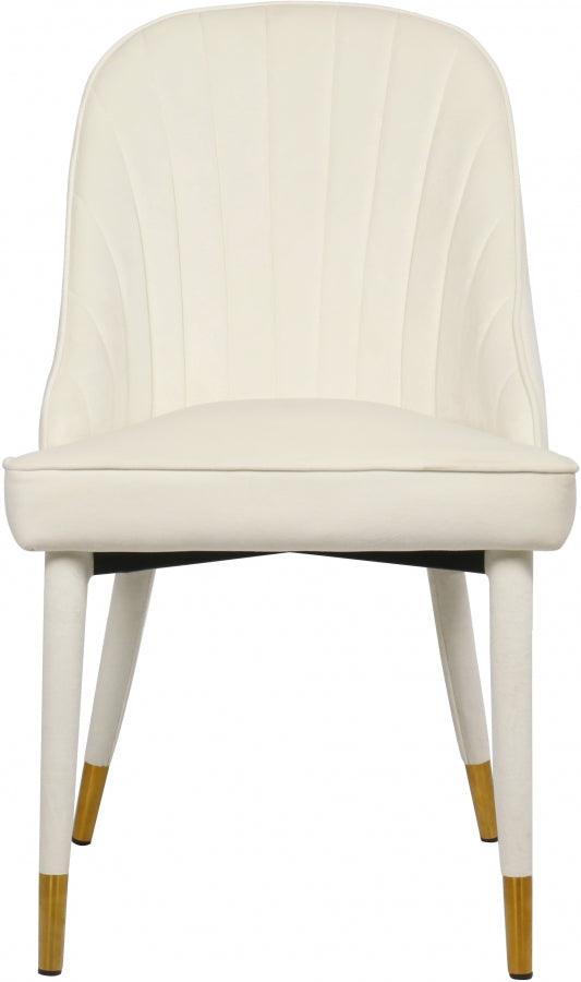 Belle Velvet Dining Chair Set Of 2 In Cream - 811Cream-C - ATL FURNITURE