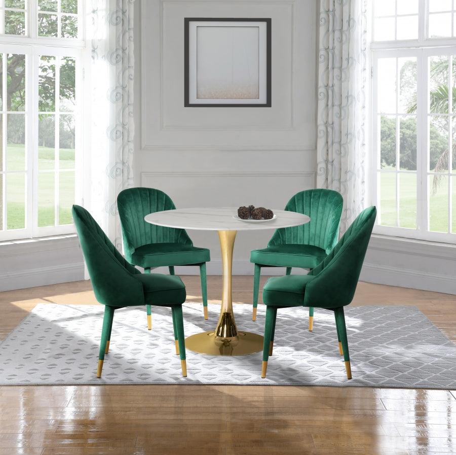 Belle Velvet Dining Chair Set Of 2 In Green - 811Green-C - ATL FURNITURE