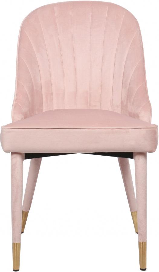 Belle Velvet Dining Chair Set Of 2 In Pink - 811Pink-C - ATL FURNITURE