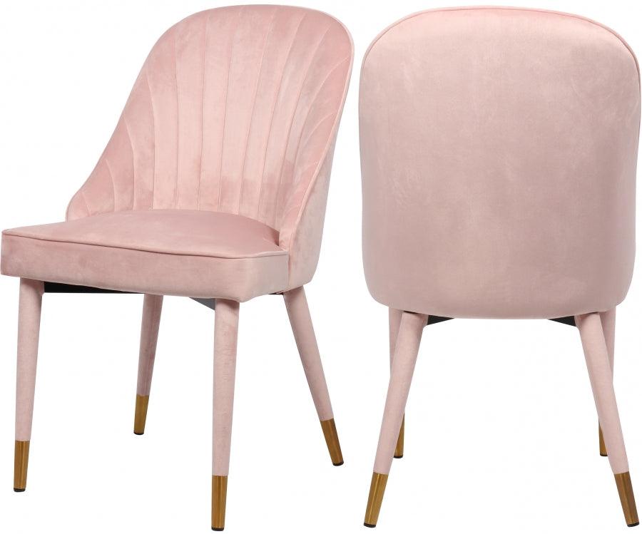 Belle Velvet Dining Chair Set Of 2 In Pink - 811Pink-C - ATL FURNITURE