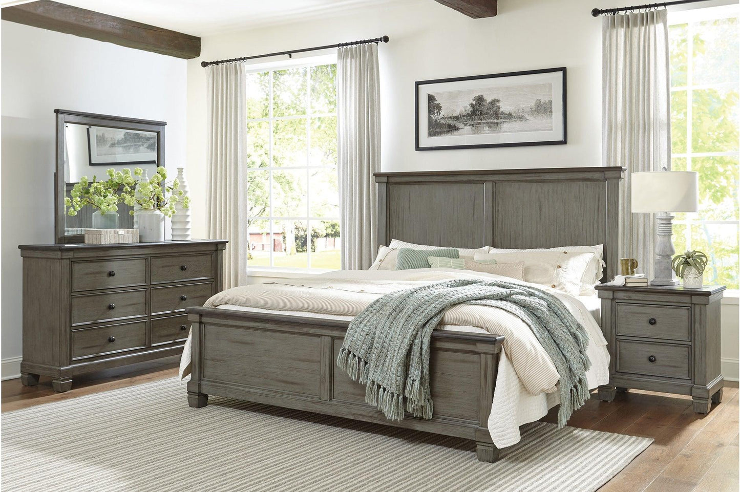 Homelegance - Weaver Eastern King Bed In Antique Gray - 1626Gyk-1Ek* - ATL FURNITURE