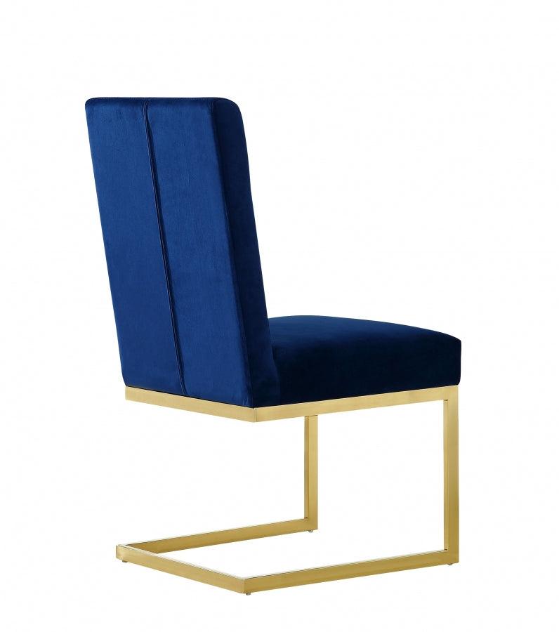 Meridian Furniture - Cameron Velvet Dining Chair In Navy (Set Of 2) - 712Navy-C - ATL FURNITURE