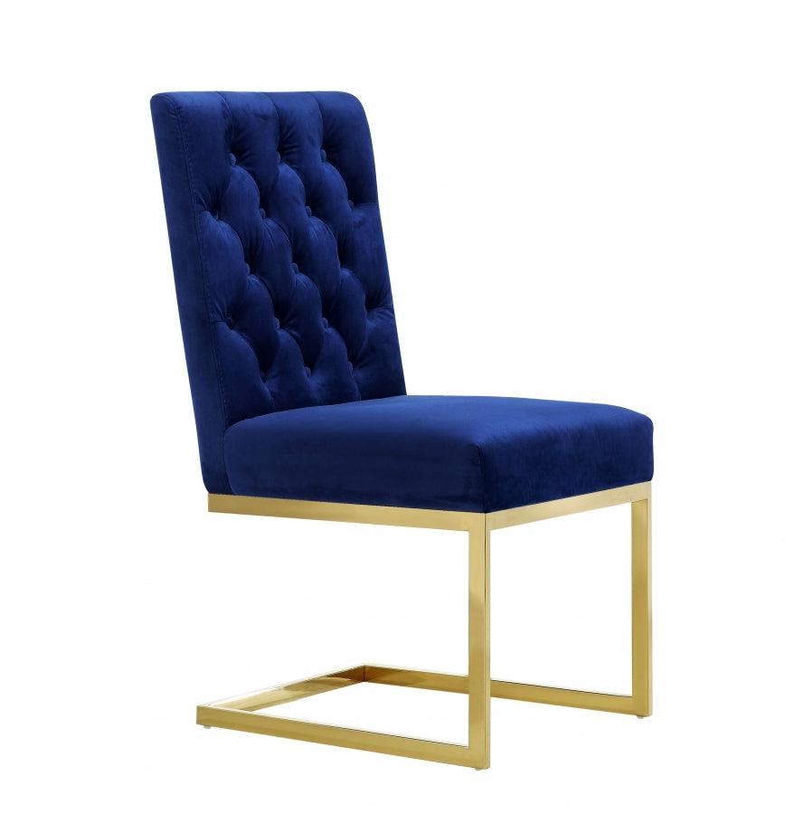 Meridian Furniture - Cameron Velvet Dining Chair In Navy (Set Of 2) - 712Navy-C - ATL FURNITURE