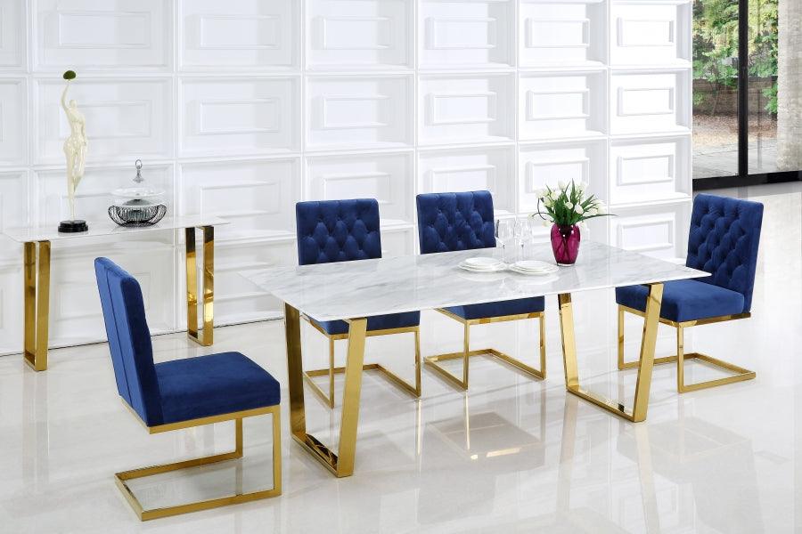 Meridian Furniture - Cameron Velvet Dining Chair In Navy (Set Of 2) - 712Navy-C - ATL FURNITURE