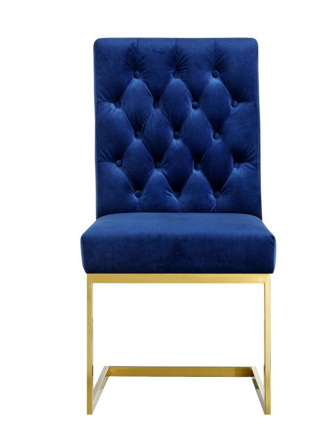 Meridian Furniture - Cameron Velvet Dining Chair In Navy (Set Of 2) - 712Navy-C - ATL FURNITURE