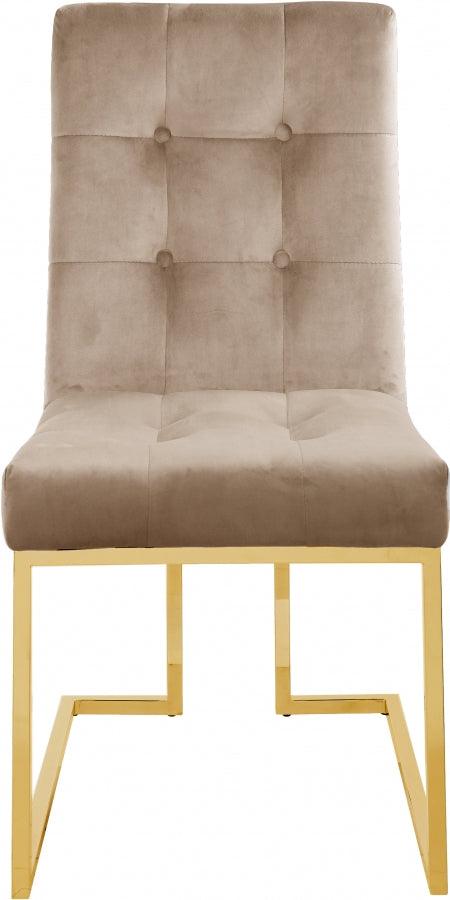 Meridian Furniture - Pierre Velvet Dining Chair In Beige (Set Of 2) - 714Be-C - ATL FURNITURE