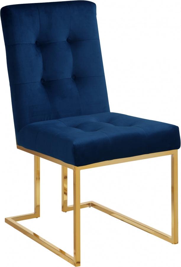 Meridian Furniture - Pierre Velvet Dining Chair In Navy (Set Of 2) - 714Navy-C - ATL FURNITURE