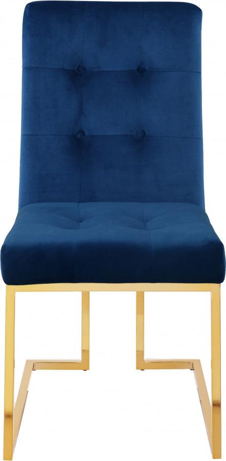 Meridian Furniture - Pierre Velvet Dining Chair In Navy (Set Of 2) - 714Navy-C - ATL FURNITURE