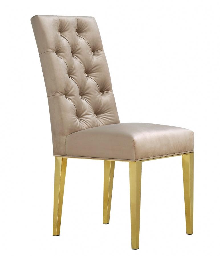 Meridian Furniture - Capri Velvet Dining Chair In Beige (Set Of 2) - 716Be-C - ATL FURNITURE