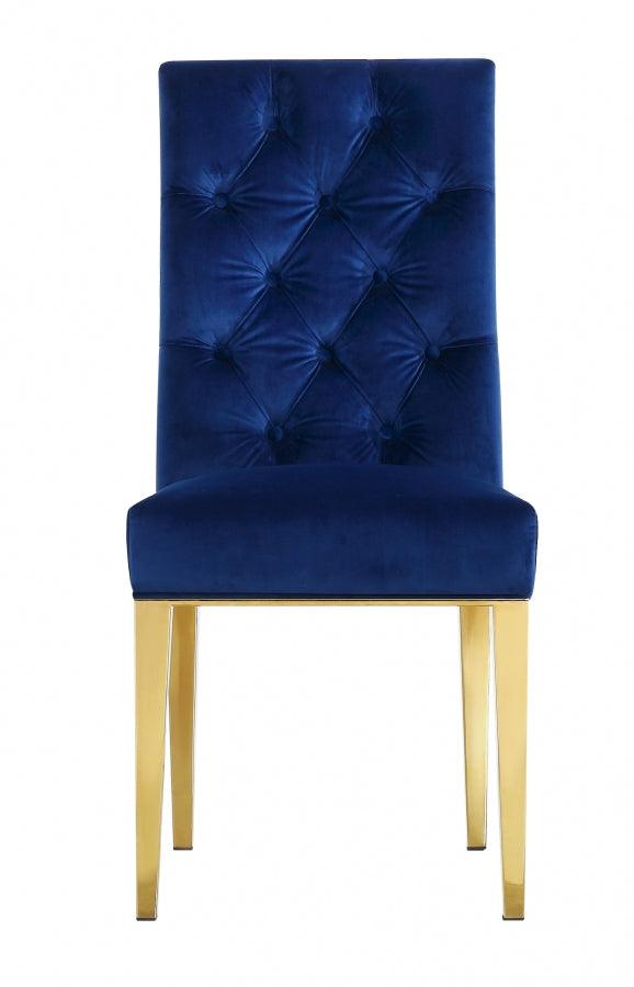 Meridian Furniture - Capri Velvet Dining Chair In Navy (Set Of 2) - 716Navy-C - ATL FURNITURE