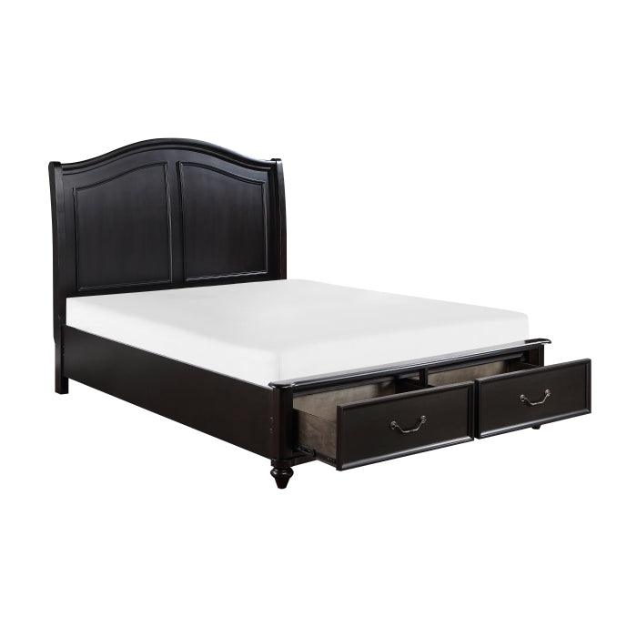 Herman Eastern King Platform Bed With Footboard Storage In Charcoal Brown - 1420K-1Ek* - ATL FURNITURE