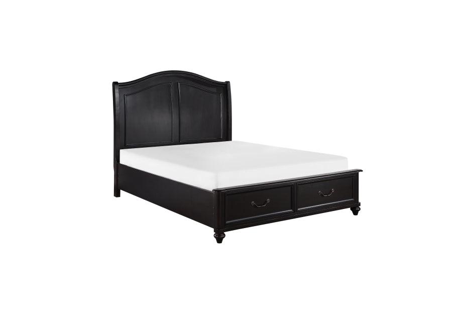 Herman Eastern King Platform Bed With Footboard Storage In Charcoal Brown - 1420K-1Ek* - ATL FURNITURE