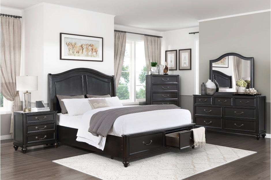 Herman Eastern King Platform Bed With Footboard Storage In Charcoal Brown - 1420K-1Ek* - ATL FURNITURE